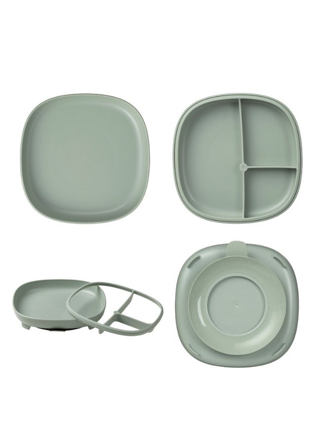 2 in 1 suction plate, Strong suction base, Removable divider to age up, Grows with your child, Curved sides for easy scooping, Dishwasher Safe, From 6m+