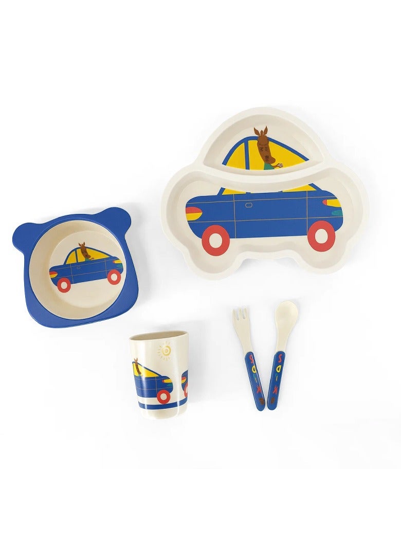 Factory Price - A Car Kids Bamboo Tableware Set - 5 Pcs