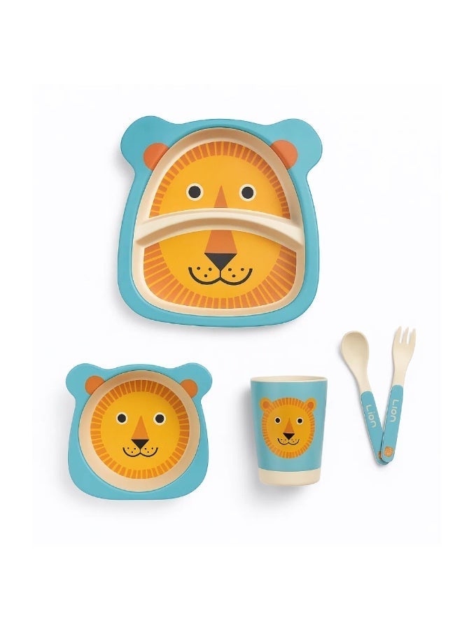 Factory Price 5 Piece Lion Bamboo Tableware Set