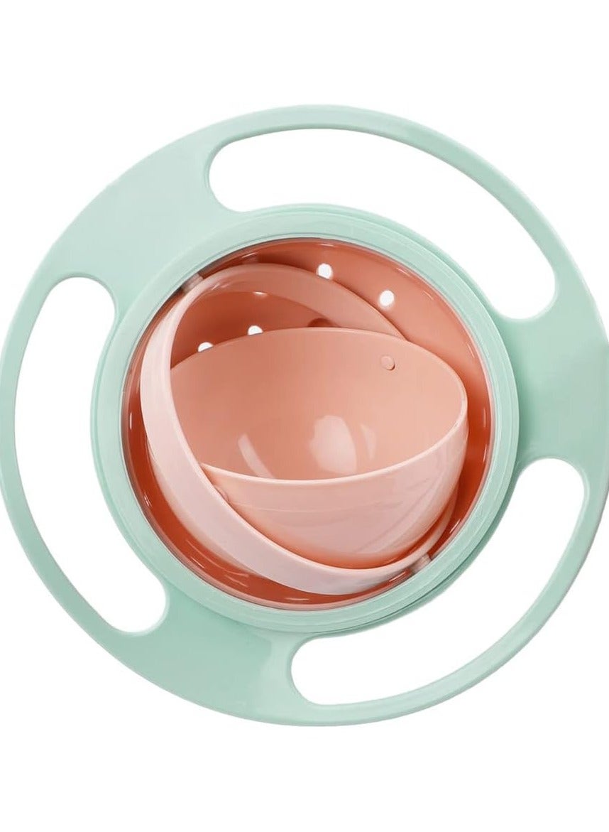 Gyro Bowl 360 Dgree Rotation Spill Resistant Gyroscopic Bowl with Lid