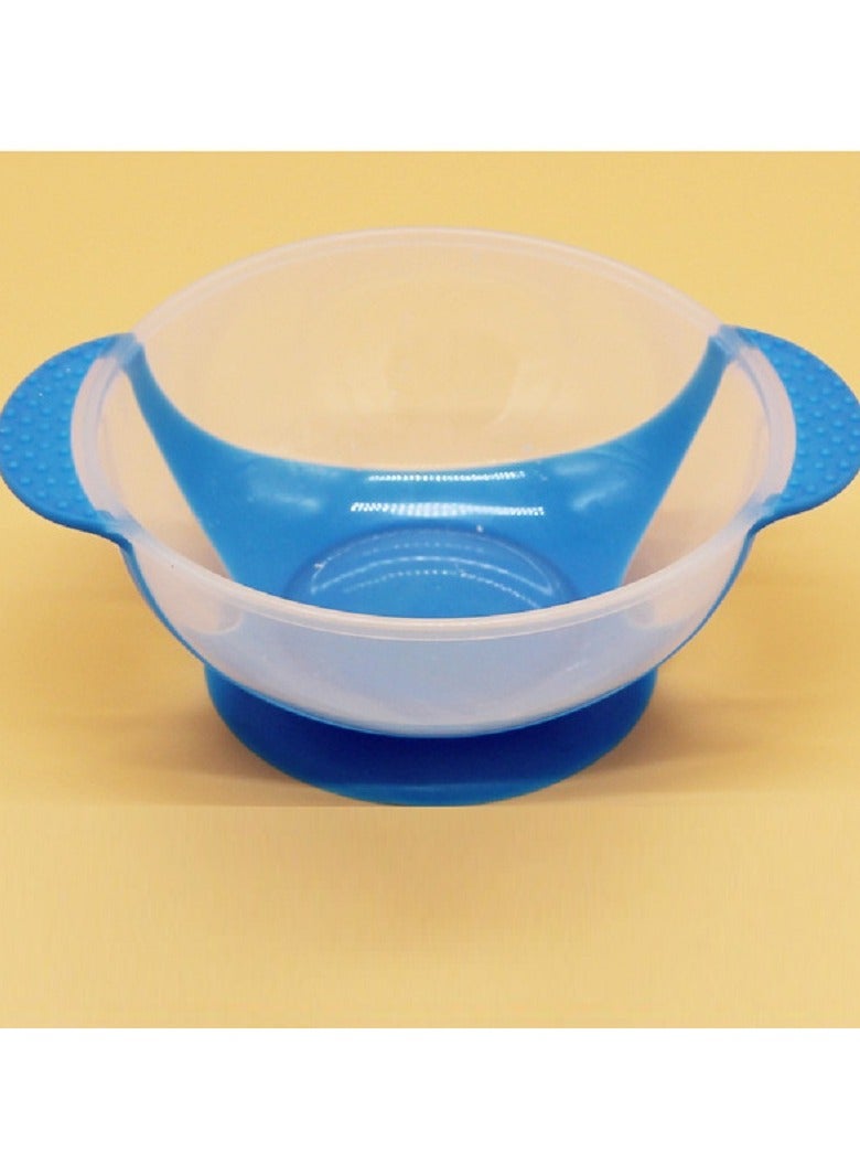 Temperature Sensing Baby Feeding Bowl With Spoon - Blue/Clear