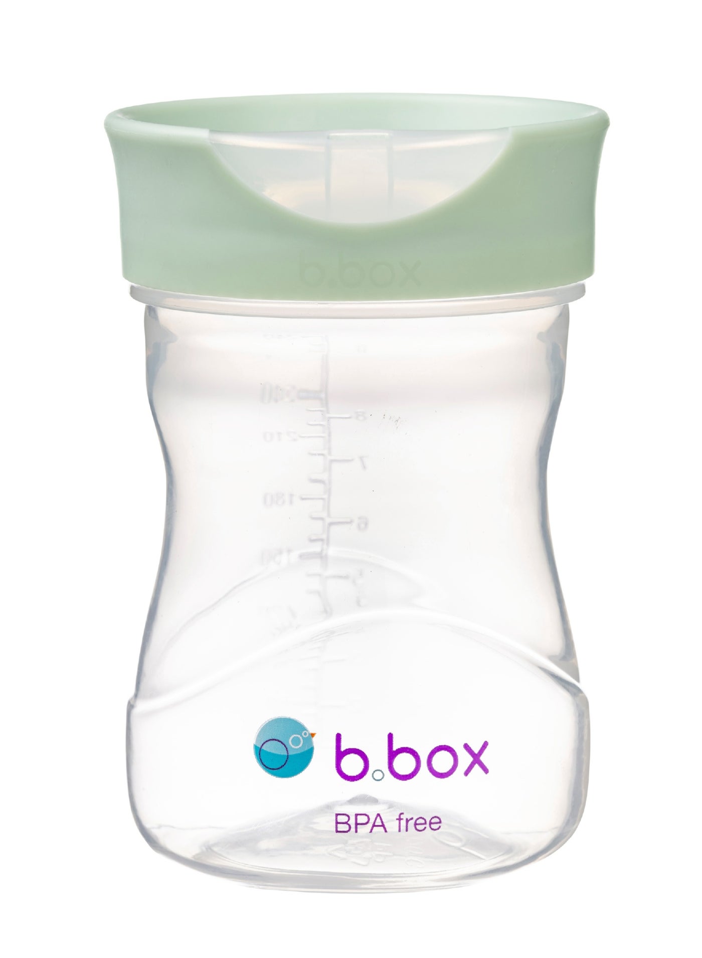 b.box Toddler Training Cup: Free Flow, Easy Transition from Sippy to Big Kid Cup. BPA-Free, Dishwasher Safe | 12m+ | 240ml (sage)