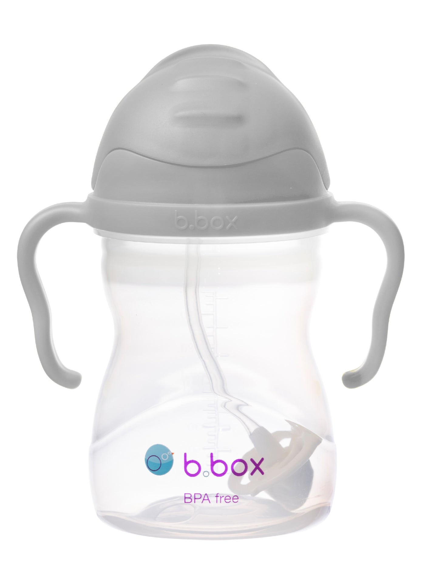 Sippy Cup for Every Angle | Flip Top, Heavy Straw, Handle, Leak-Proof | BPA Free & for Dishwasher | from 6 m | 240 ml/8 oz (Gray)