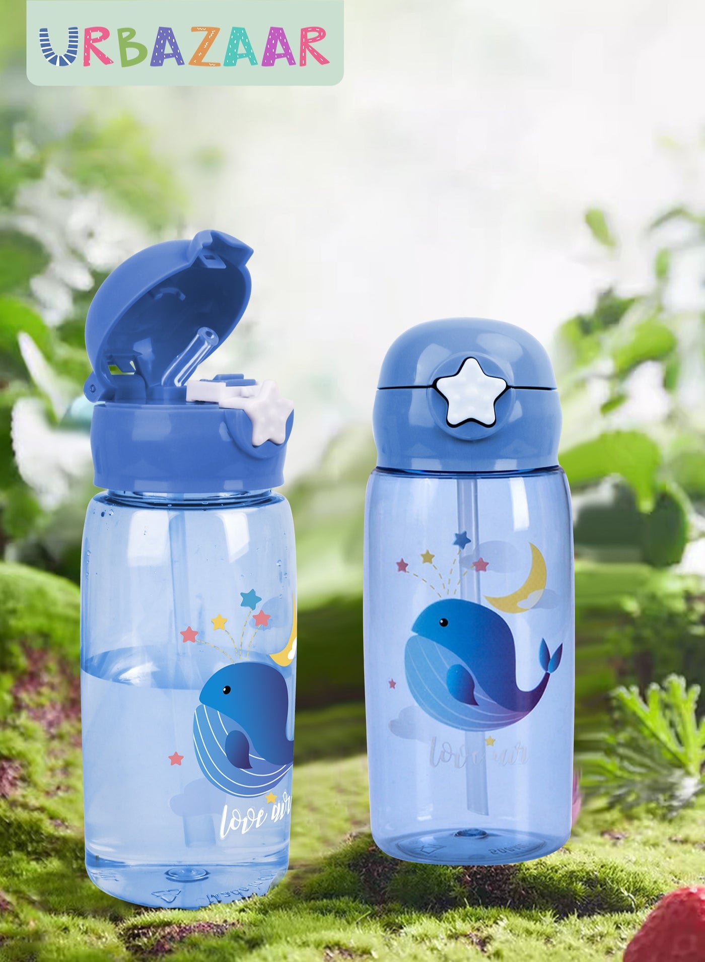 زجاجة مياه للأطفال مع شفاطة ومقبض - زجاجات مياه للأطفال خالية من مادة BPA، سعة 19 أونصة، أكواب مقاومة للانسكاب للأطفال، سهلة التنظيف، زجاجة مياه مع شفاطة، زجاجة مياه للأطفال للمدرسة، زجاجة مياه للأطفال الصغار