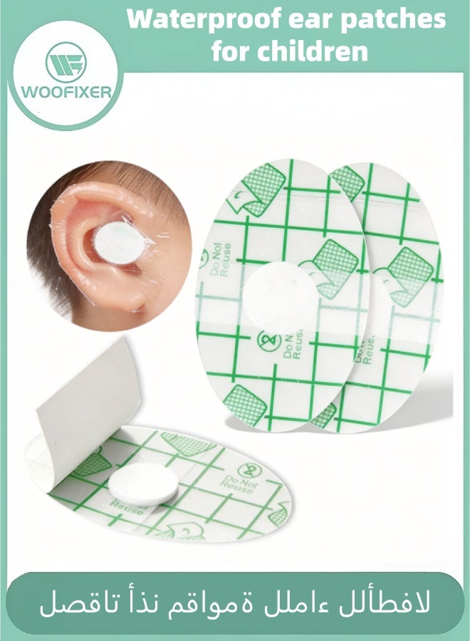 60 Pack Baby Waterproof Ear Protectors Stickers with Absorbent Cotton for Bathing, Swimming, Showering, Surfing & Snorkeling