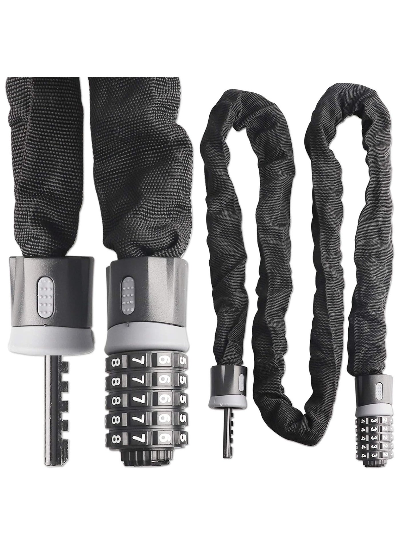 Bike Lock, 5-Digit Resettable Combination Heavy Duty Anti Theft Bicycle Lock, 4.9 Feet Bike Chain Lock for Bikes, Motorcycles, Bicycles, Doors, Gates, Fences, Grills