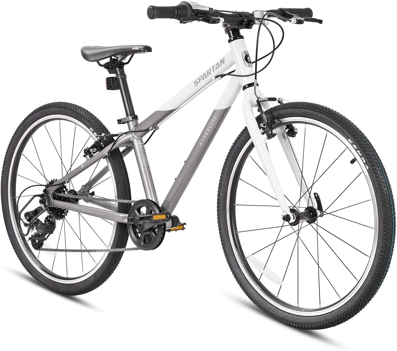 24-Inch Hyperlite Road Bike | 24-Inch Wheel Size | Adjustable Size| With Tektro Dual Rim Brakes | Shimano 8 Speeds | White/Gold