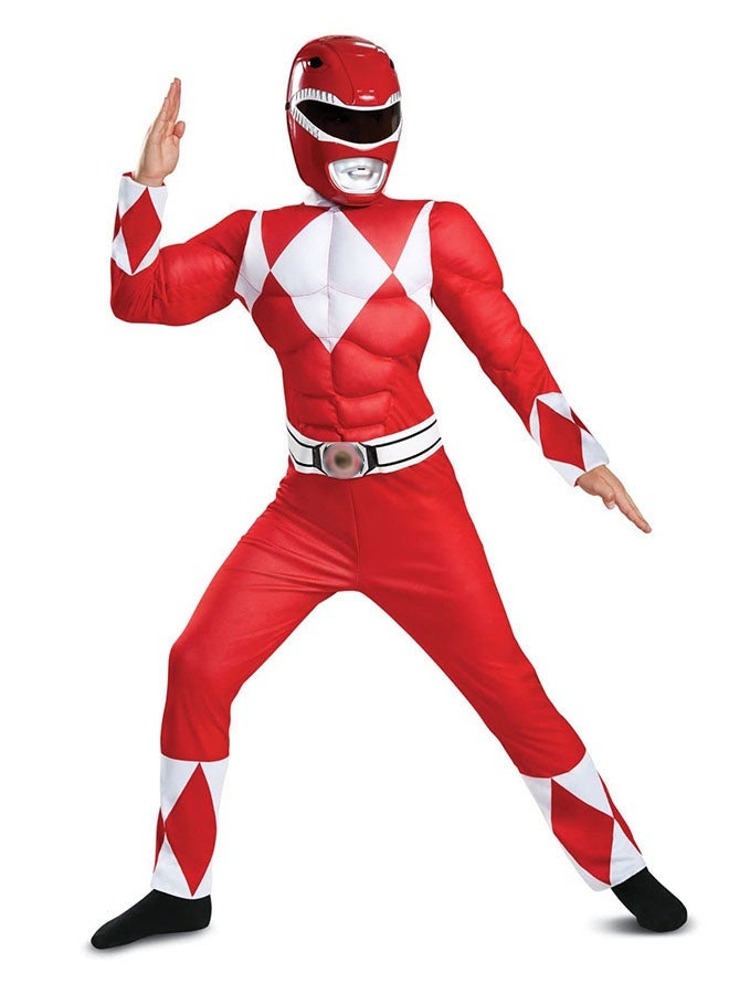 Red Rangers Dinosaur Force Cosplay Costume, Power Rangers - White Tiger Bodysuit ,Children's Role-Play Clothing ,Suitable For Children's Birthday, Stage Performances, Theme Parties, Talent Shows And Other Occasions ,For Ages 3-10 Kids