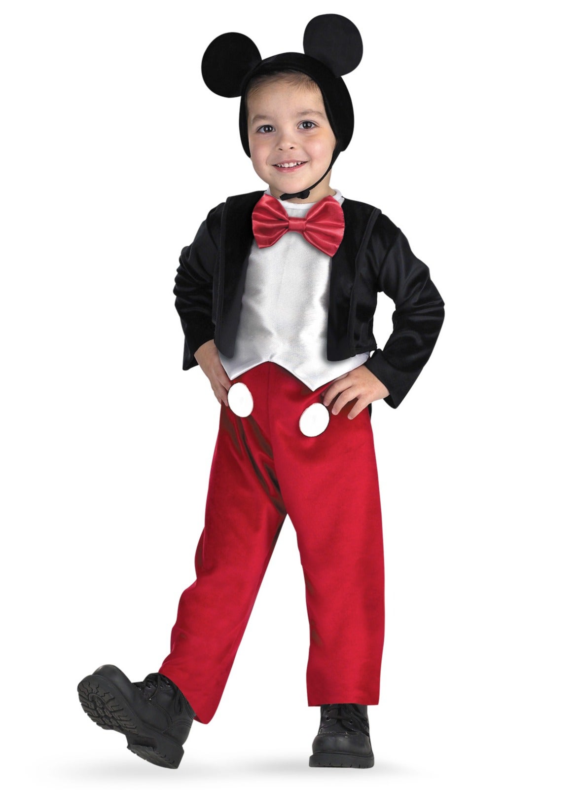 Toddler Disney Mickey Mouse Deluxe Costume, Official Classic Character Outfit for Kids
