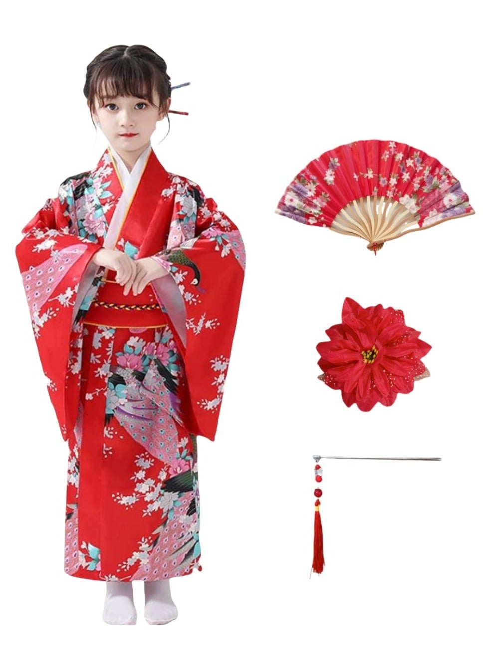 Al Aoyama Japanese traditional dress kimono robe for kids girls costume