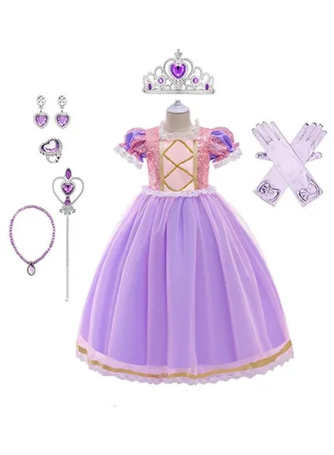 Girls Dress Costume for Kids Girls Princess Dress Up with  Accessories Birthday Party Cosplay Outfits