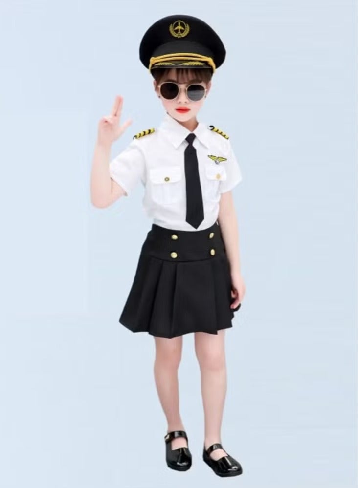 Dress Up Pilot Costume for  Girls - Airline Captain Uniform - Career Day Dress Up for Children