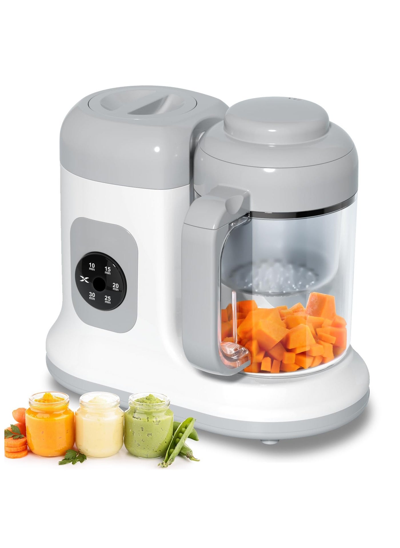 Baby Food Maker - One Button Rotate u0026 Press Control, Baby Food in Minutes, Processor Steamer Puree Blender, Auto Cooking u0026 Stirring, Healthy Homemade Food for Infants u0026 Toddlers, White