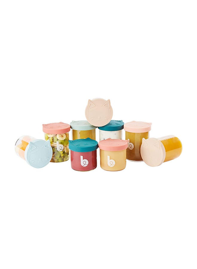 Set of 6 Isy Bowls 250 Ml + 3 X 120 Ml Superior Glass Baby Food Storage Containers, Small Glass Jars With Airtight Lids