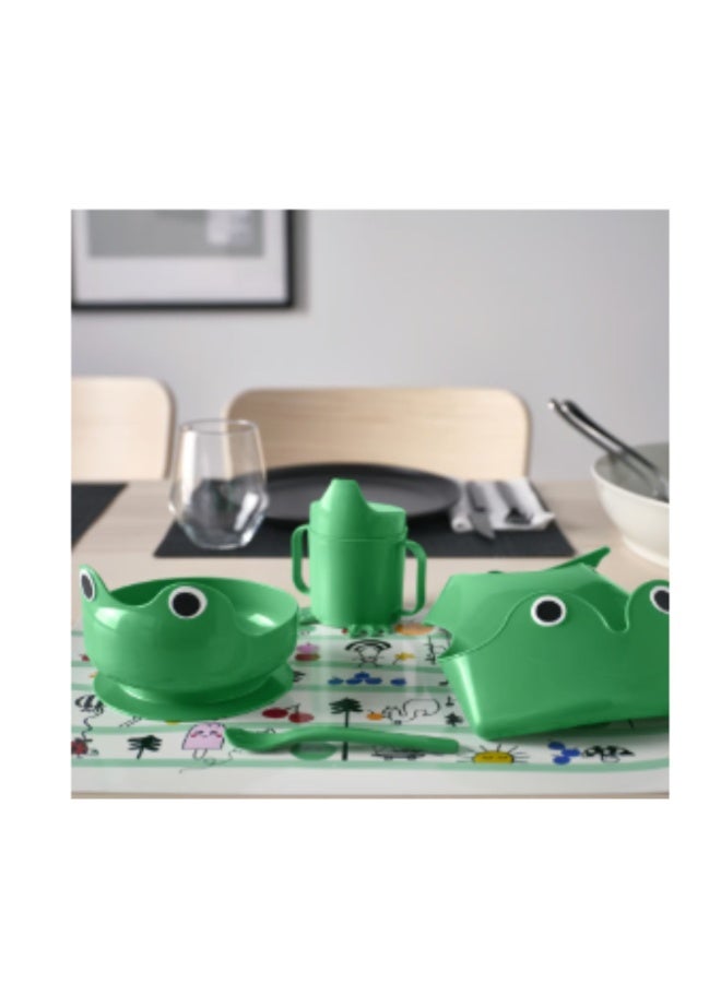 MATA 4-piece eating set, bright green