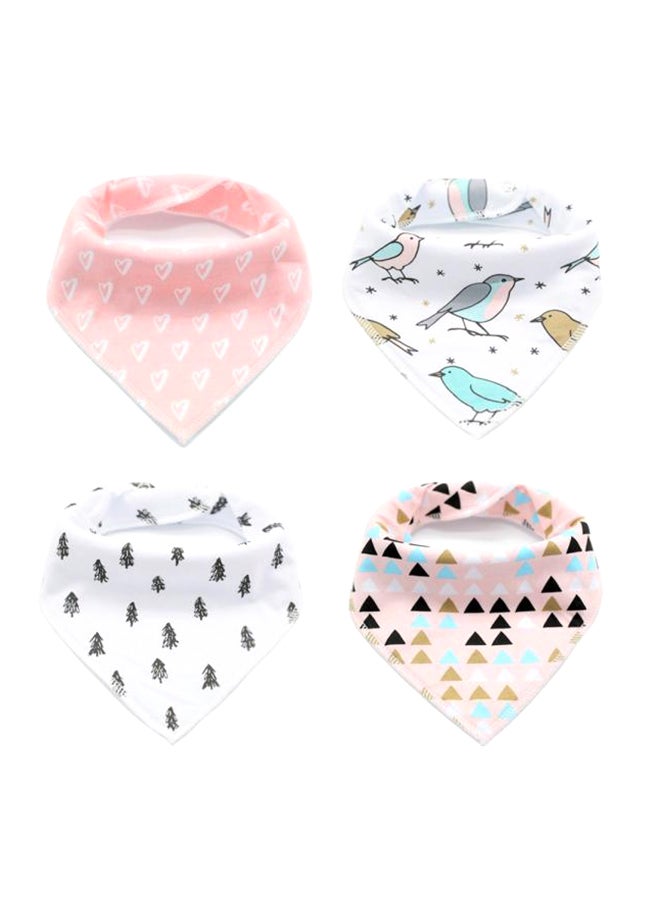 Set of 4 Bandana Drool Baby Bibs, Organic Cotton - Bird
