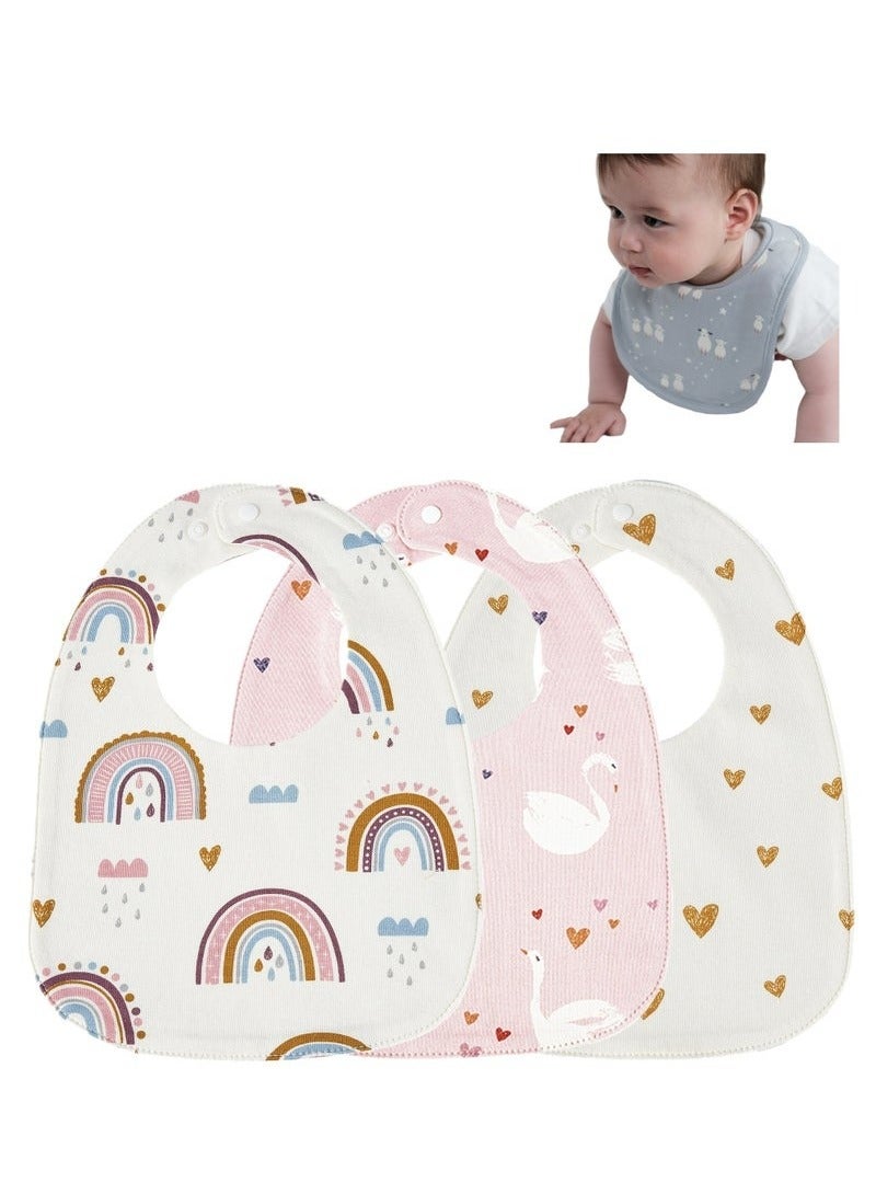 Waterproof Baby Bibs U-shaped Cotton Saliva 3pcs