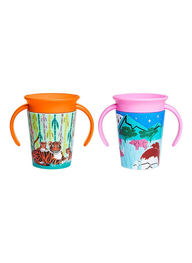Miracle 360° Wildlove Trainer Cup 6oz/177ml Rhino and Tiger 2 Pack
