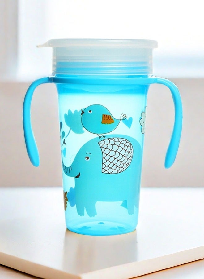 Baby 360° Trainer Cup with Lid, Spill Proof and Leak Proof Cup with Handle for Infant, Water Bottle,  Baby Drinking Cup for Boys and Girls, 300ml