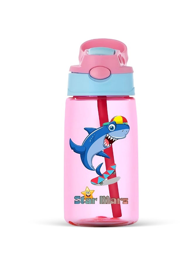 Starmarz Sipper Bottle for Kids - Anti-leak Cartoon Kids Water Bottle for Girls (480 ML) Pink