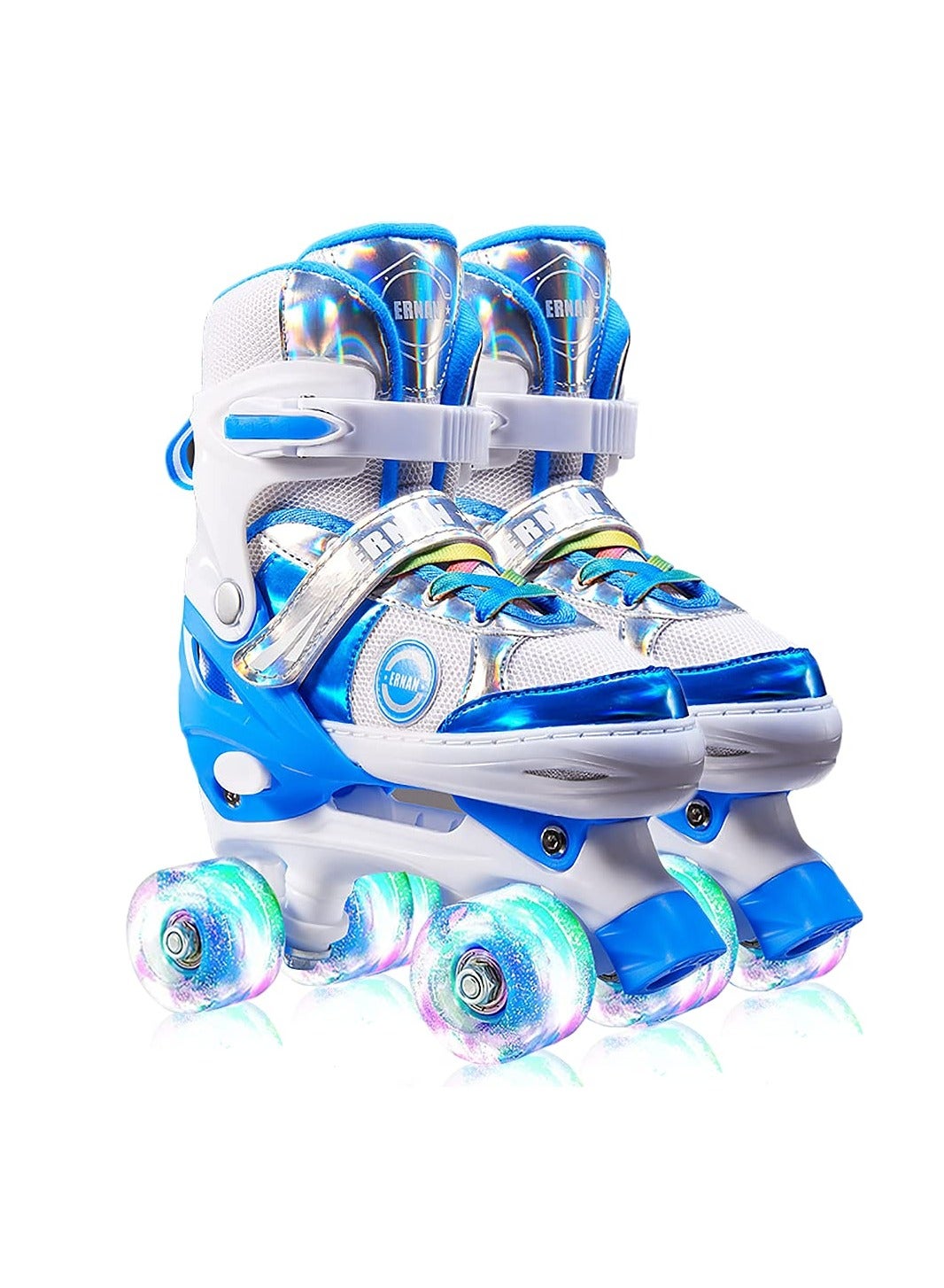 Girls Roller Skates for Kids Toddler 4 Size Adjustable Roller Skates, All 8 Light UP Wheels Girls Roller Skates Shine, Fun Illuminating Roller Skates for Boys Kids Beginners