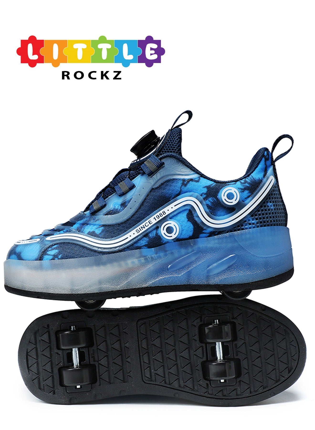 Double Wheel LED Flash Light Fashion Shiny Sneaker Skate Heelys Shoes With Lightning Sole
