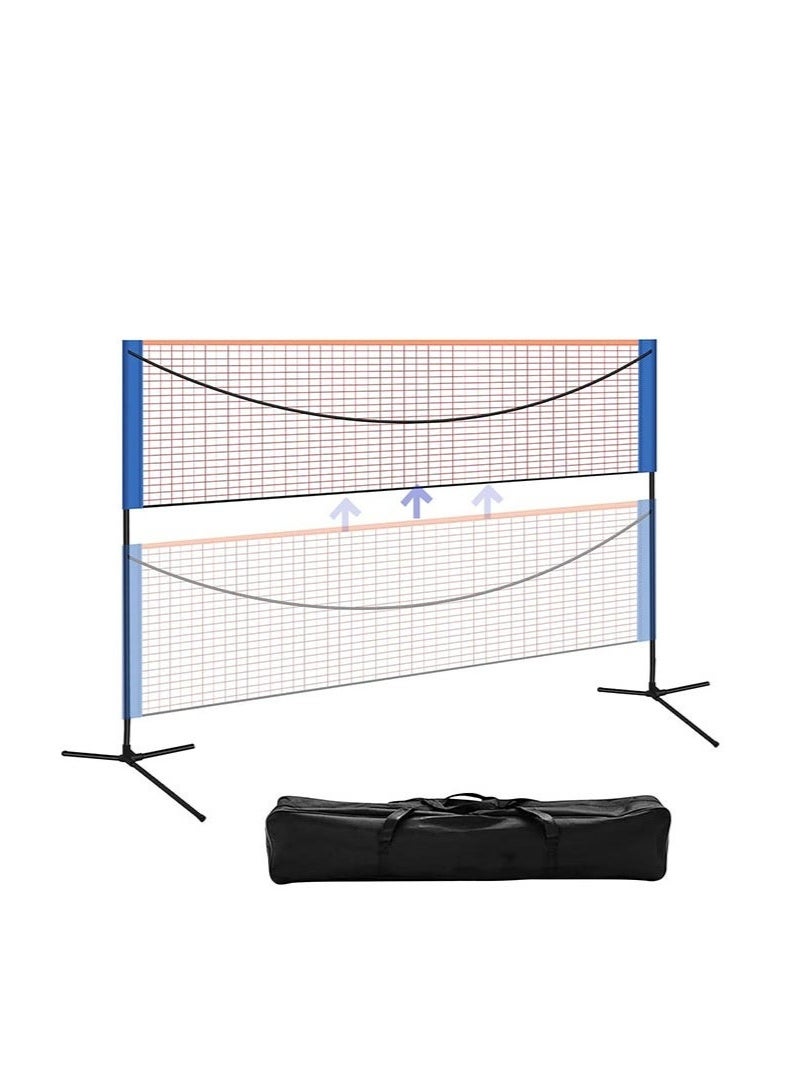 Adjustable Height Badminton Net Set,Portable Competition Multi Sport Indoor or Outdoor Net for Playing Pickleball, Kids Volleyball, Soccer Tennis, Lawn Tennis - Easy and Fast Assembly（1.55M X4.27M）