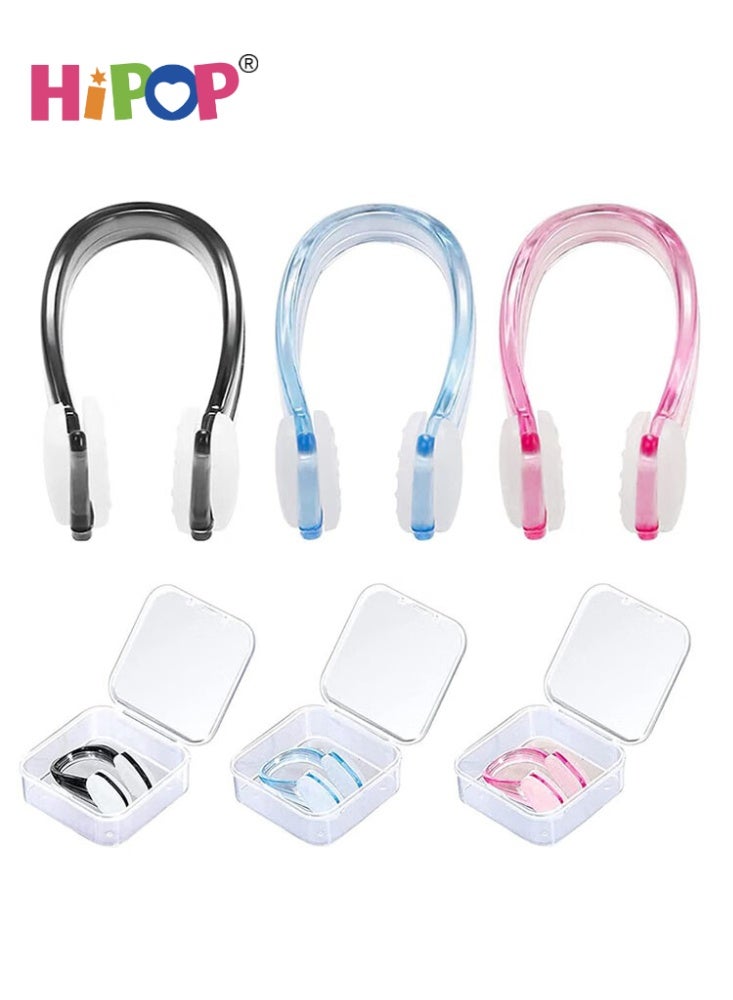 3 Piece Silicone Nose Clip, Swimming Nose Clip, Nose Protector for Swimming, Beginner and Diving Swimming Pool