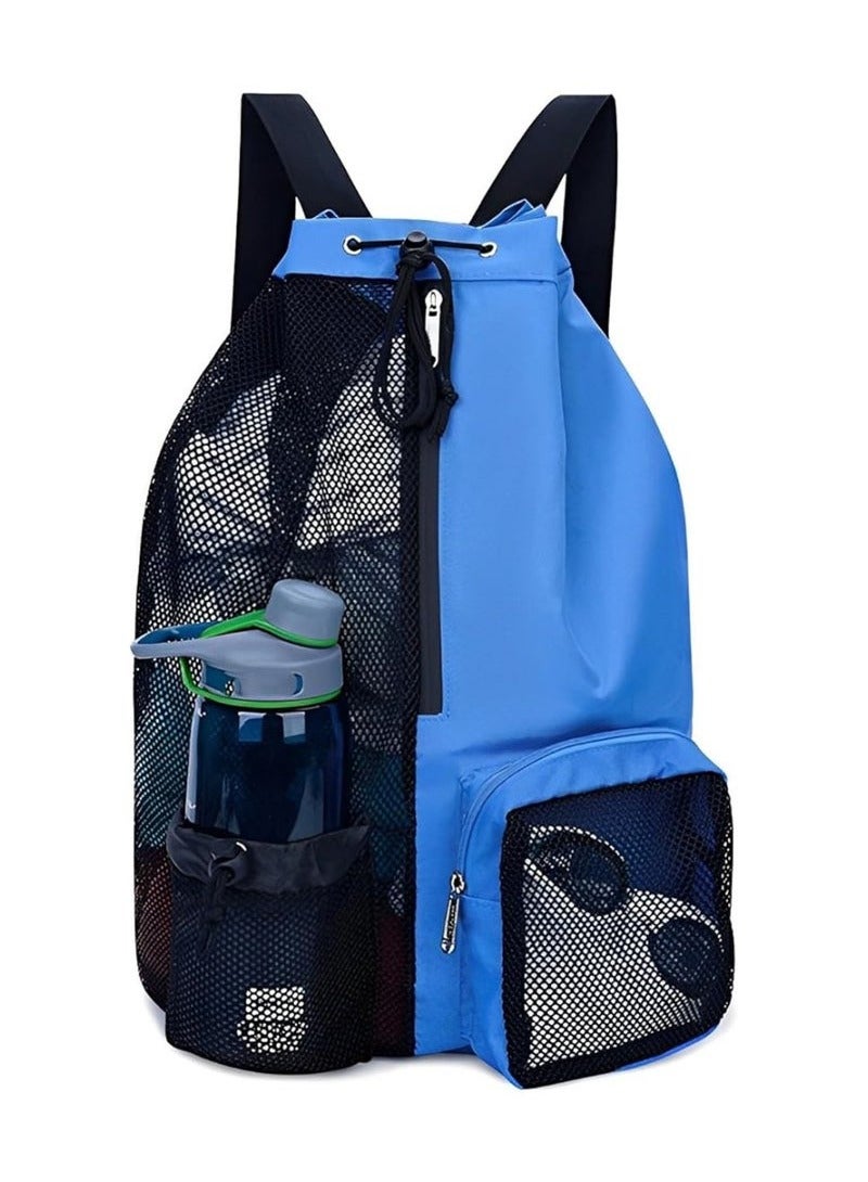 Swim Bag Trendy Swimming & Fitness Backpack with Breathable Mesh Drawstring Closure and Separate Wet Compartment, Tailored for Beach Vacations, Daily Workouts, and Sports Gear, for Swimming, Gym, and Workout Gear（blue）