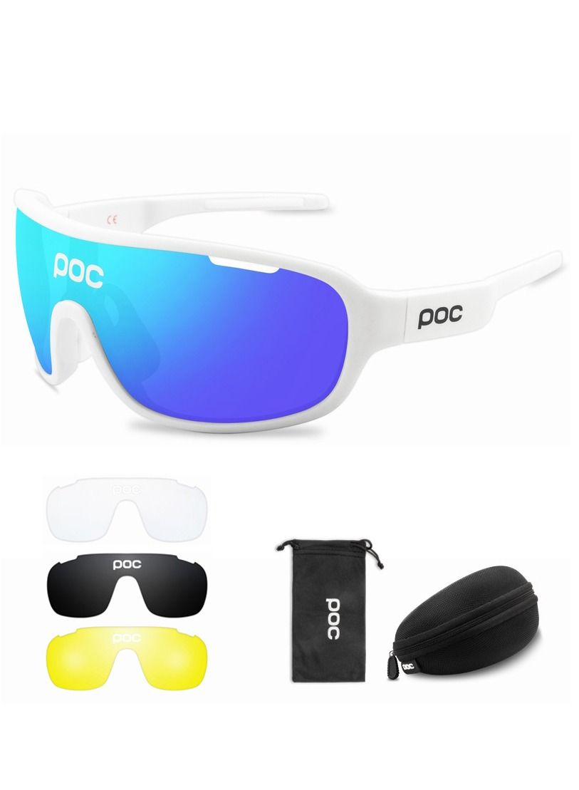4 Lens Cycling Sunglasses Outdoor Eyewear Men Women Cycling Glasses