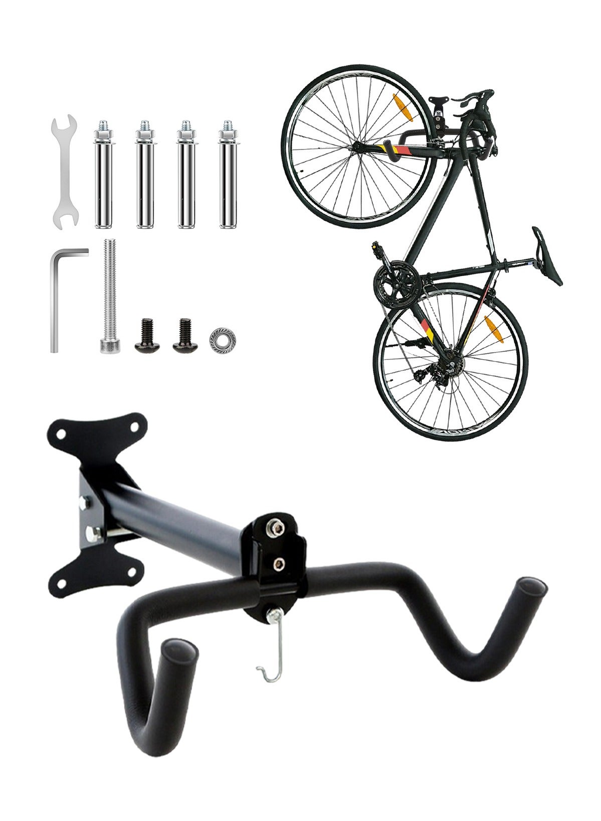 Adjustable Bicycle Wall Mount Hook MTB Road Bike Rack Wall Hanger Hooks Holder for Garage Indoor Bike Storage Repair Stand