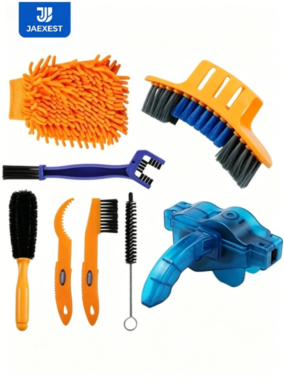 8-Piece Bike Cleaning Kit – Professional Bicycle Cleaning Tools Set with Brush Set for Chain, Cassette, Derailleur & Frame – Ideal for Mountain & Road Bike Maintenance