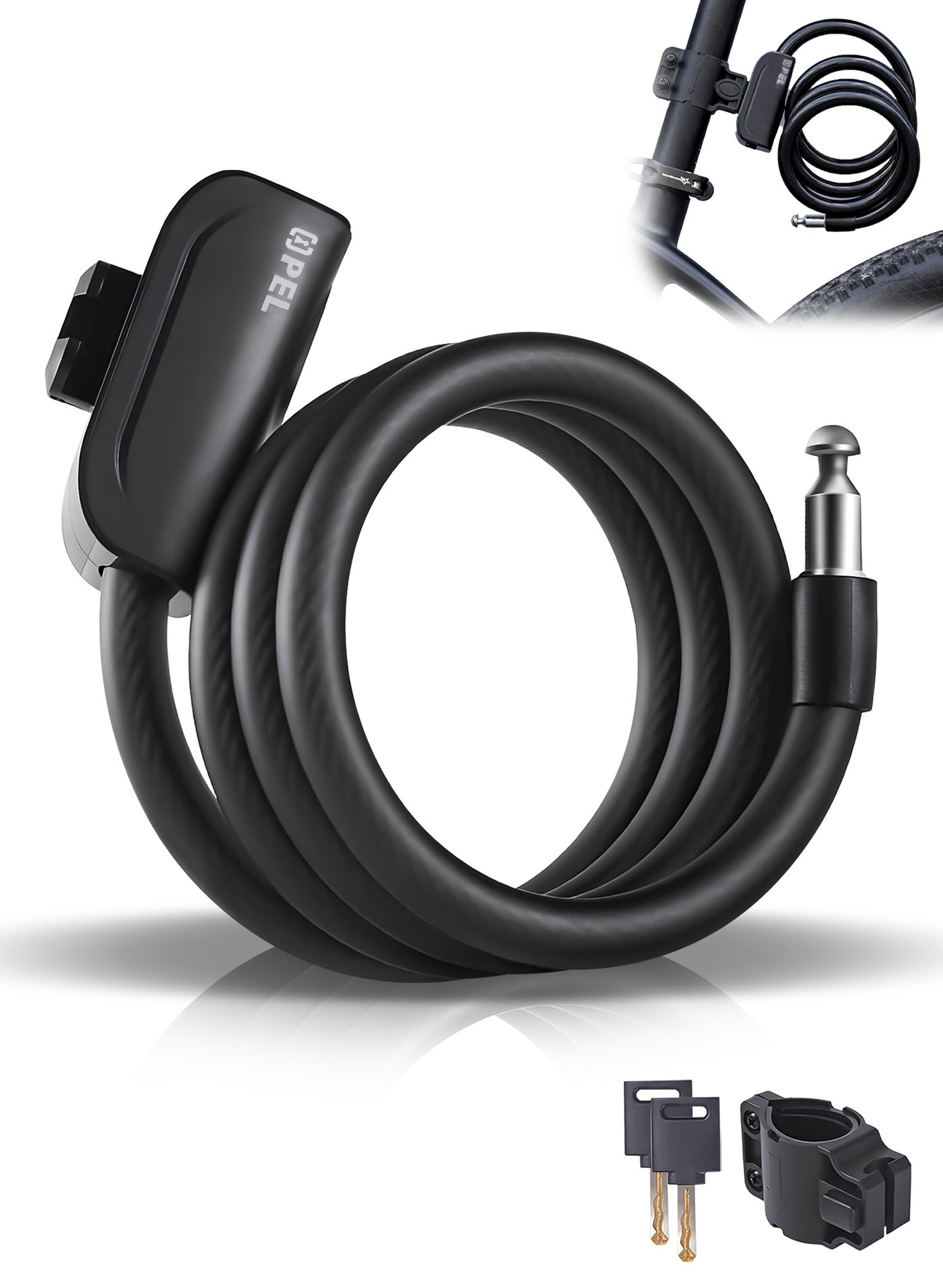 Aluminum Alloy Lock Anti-Theft Bicycle Lock, Equipped with a Lock Holder, Two Keys