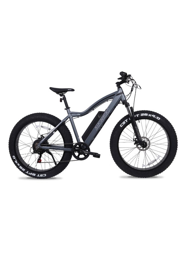 Mogoo 26" ORION Fat Tyre Electric Bike – 48V 500W Motor, LG 12.8Ah Battery, Shimano 7-Speed, Dual Disc Brakes, 5-Level Pedal Assist, 45–55km Range – Off-Road Fat E-Bike for Adults - Grey