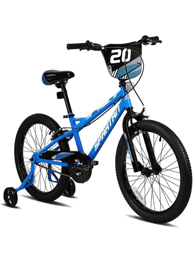 Cyclone Bike 20 Inch Kids Bike | 20-Inch Wheel Size | With Training Wheels | Adjustable Seat | Single Speed | Blue
