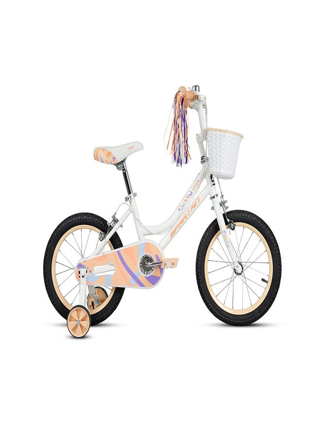Orxy Kids Bike | 16 Inch Wheel Size With Training Wheels | Single Speed | Light Peach Color
