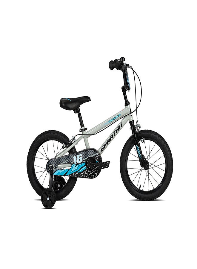 Thunder 16-Inch Kids Bike | 16 Inch Wheel Size With Training Wheels | Single Speed | Gray Gloss Color
