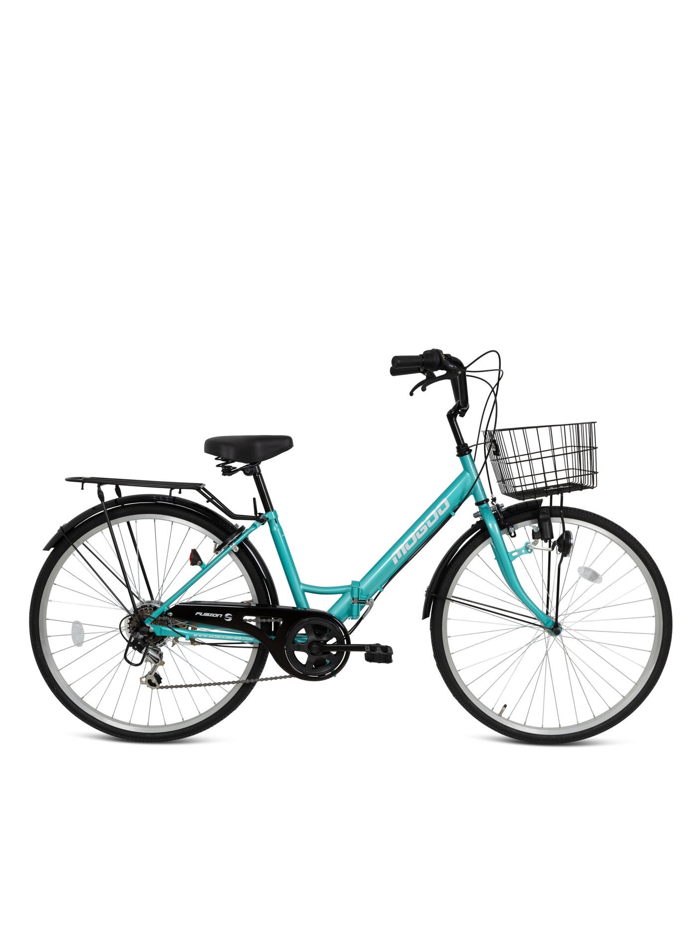Fusion 24-Inch Road Bike | 24-Inch Wheel Size | Adjustable Seat | With Basket And Carrier | Green Color