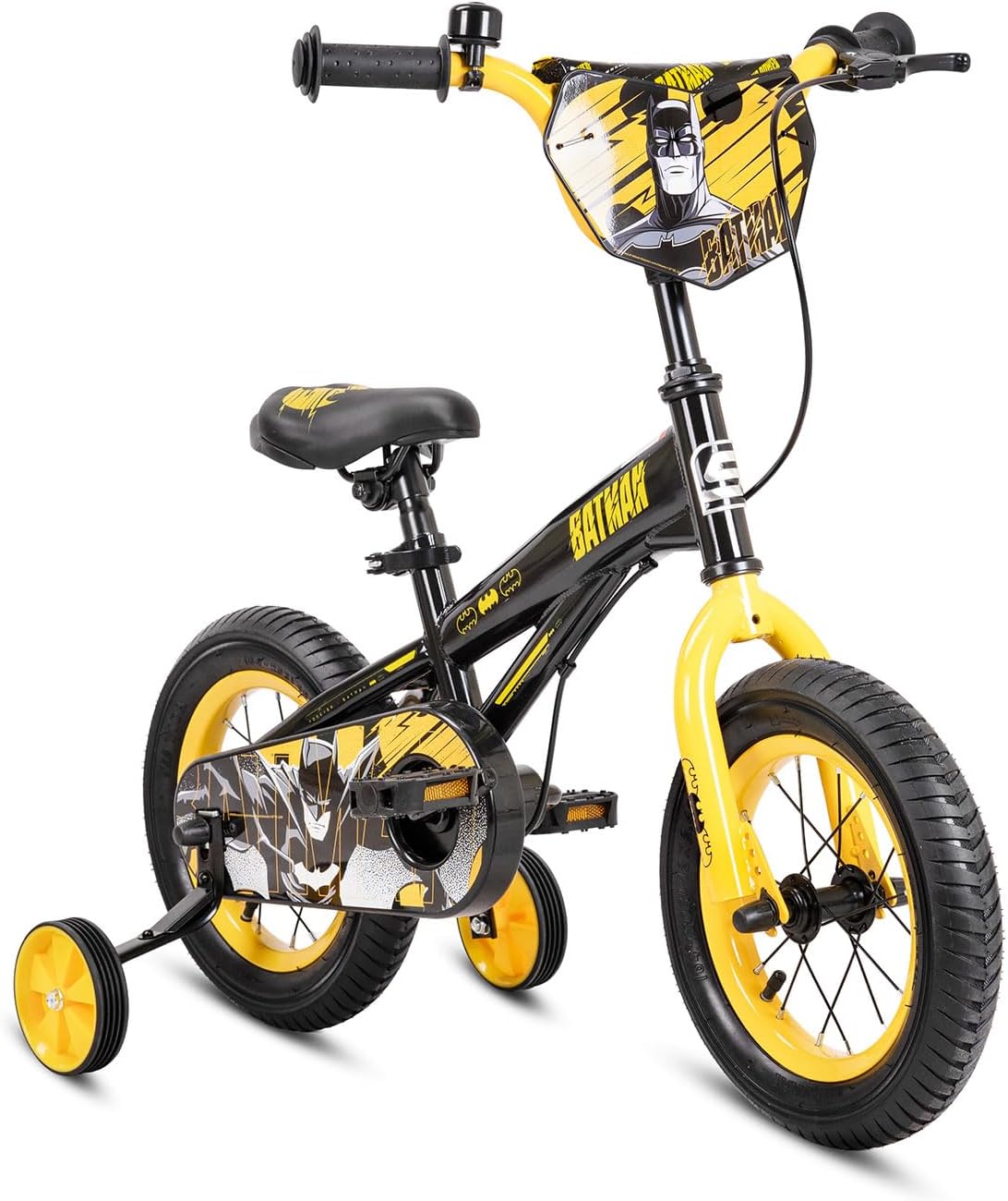 Super Hero DC Kids Bicycle – Official DC Superhero Graphics, Durable Steel Frame, Training Wheels, Child-Safe Brakes, Quick-Release Seat, Chain Guard & Air Tyres