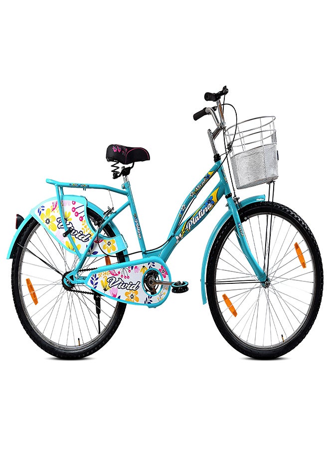 Platina 26 Inch || Single Speed  || Rigid Suspension & Calliper Brake || For Women || Aqua Blue Color || Frame Size-18 Inch