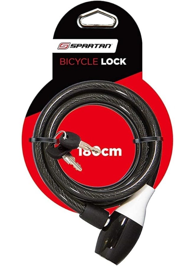 Spartan SP-9027 Cable Lock | 180cm Silver Steel Cable Lock with Combination Code for Bicycles, Scooters & Gym Equipment – Strong, Flexible & Durable Security Design