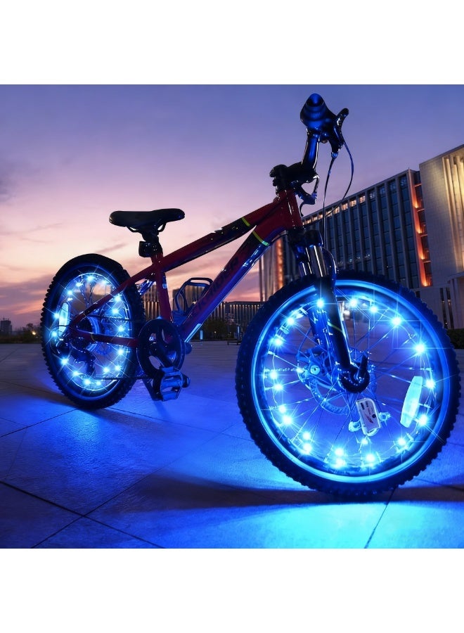 2 Tire Pack LED Bike Wheel Lights Ultra Bright Waterproof Bicycle Spoke Lights Cycling Decoration Safety Warning Tire Strip Light for Kids Adults Night Riding