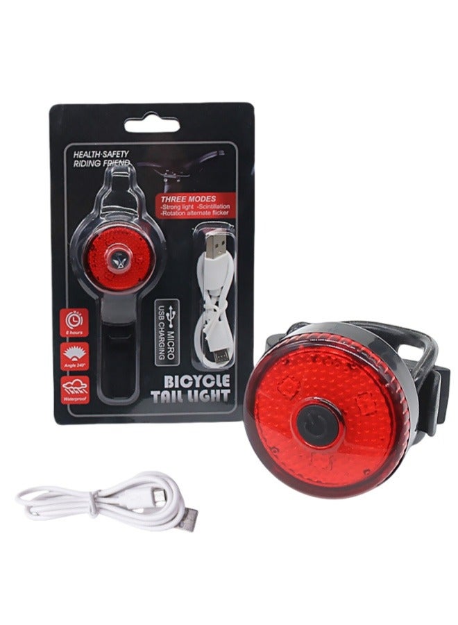 Bike Rechargeable LED Tail Light,Bicycle Brake Sensing Rear Bike Light IP66 Waterproof Tail Light Safety Warning Light LED Warning Back Flashlight for Bike Bicycle Visibility Safety
