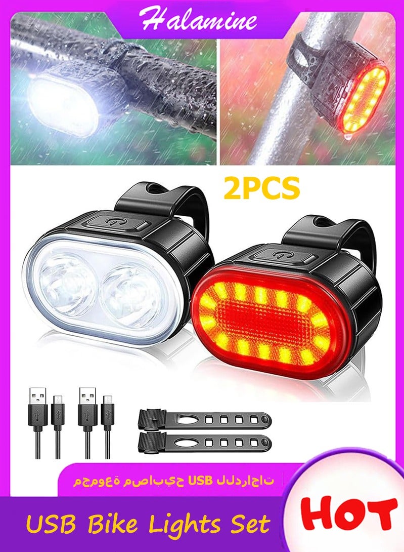 Bike Lights Set, USB Rechargeable,Cycling Light Set,IPX6 Waterproof,mountain bike light set long battery