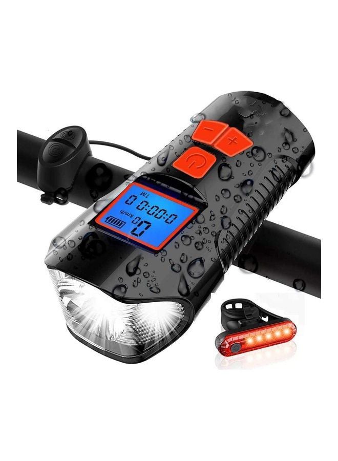 Bicycle Light Set With Horn And Speedometer USB Rechargeable LED Bike Headlight 15 x 10 x 8 cmcm