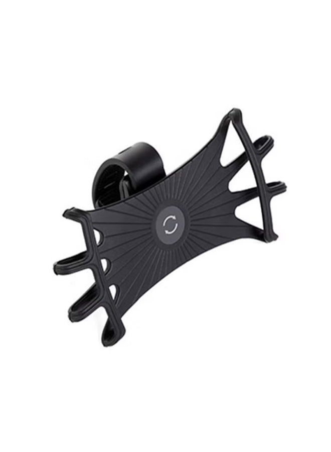 Black silicone bicycle phone holder, smartphone handlebar holder, easy to install, adjustable