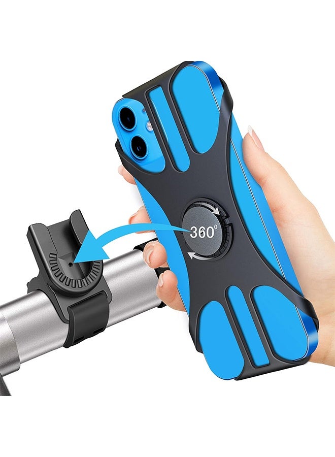 Detachable Bike Phone Holder, Universal Bicycle Motorcycle Cell Phone Mount, 360° Rotatable Adjustable Bike Phone Mount Compatible for 4" to 6.7" Smartphones