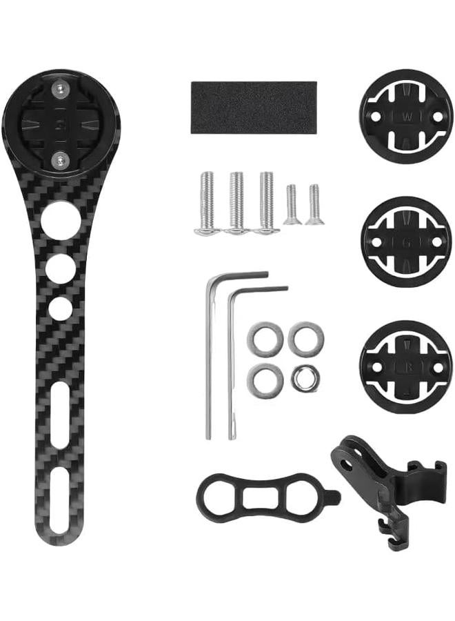 Integrated Carbon Bike Out Front Mount, Compatible with GPS, Go-Pro, Bike Computer, Stopwatch Extension Stand