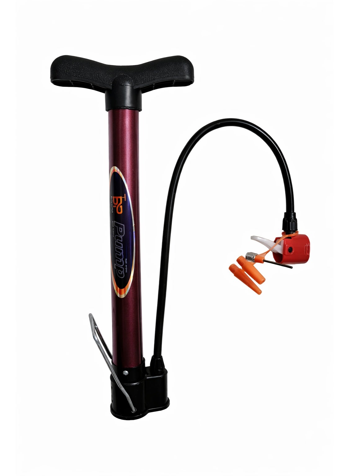 Multifunctional Hand Air Pump with Needle & Nozzles – Portable Bicycle, Ball & Inflatable Pump – Manual High Pressure Air Pump with Flexible Hose