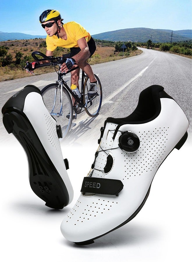 Road Cycling Shoes Men, Mountain Cycling Shoes With Locks，With Nano Night Vision Shoe Upper，Velcro And Swivel Buckle, Anti Slip And Breathable, Suitable For Outdoor And Indoor Cycling (Size 42)